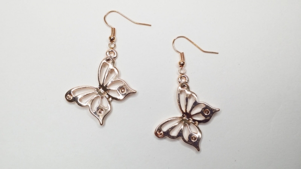 Schmetterling Ohrringe rosegoldfarben Butterfly